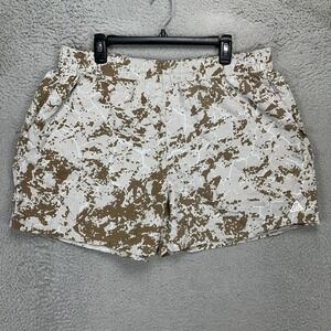 Adidas ACG Athletic Shorts Women XL White Tan Camo All Condition Gear Drawstring